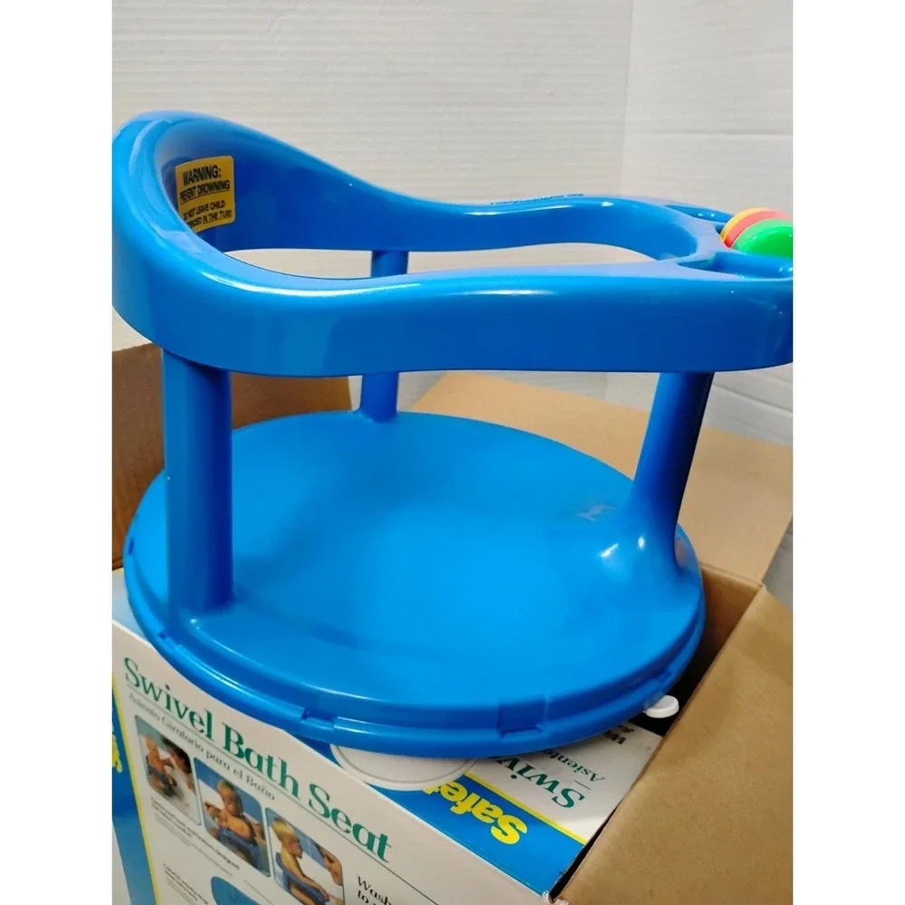 Vintage 1998 Safety 1st Baby Bath Tub Ring Chair Baby Seat Suction Cups Spin Y2K